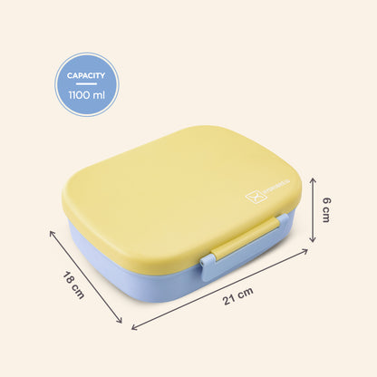 Hydrobrew Smart Serve Bento Lunch Box 1100 ml, 5 compartment - Sunny Sky