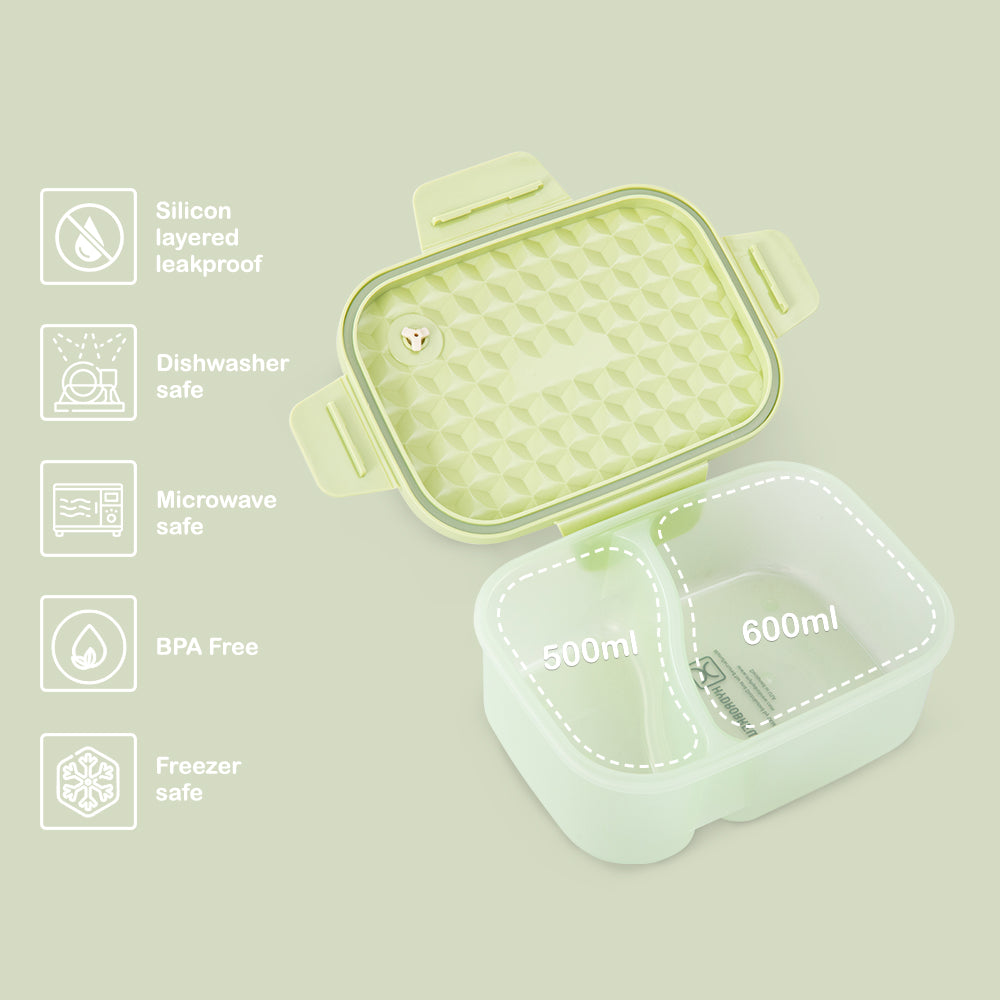 HYDROBREW Smart Serve Bento Lunch Box 1100ml - Sage Diamond