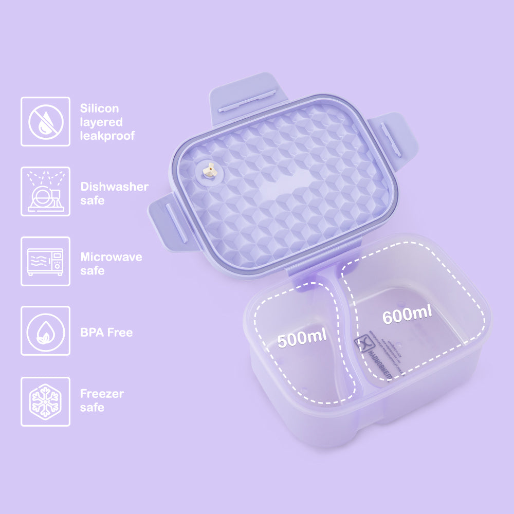 HYDROBREW Smart Serve Bento Lunch Box 1100ml - Lavender Diamond