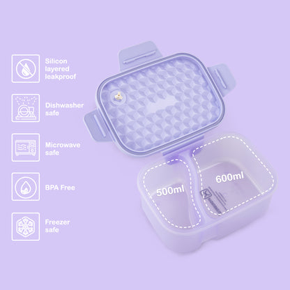 HYDROBREW Smart Serve Bento Lunch Box 1100ml - Lavender Diamond