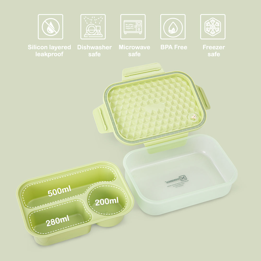 HYDROBREW Smart Serve Bento Lunch Box 980ml - Sage Diamond