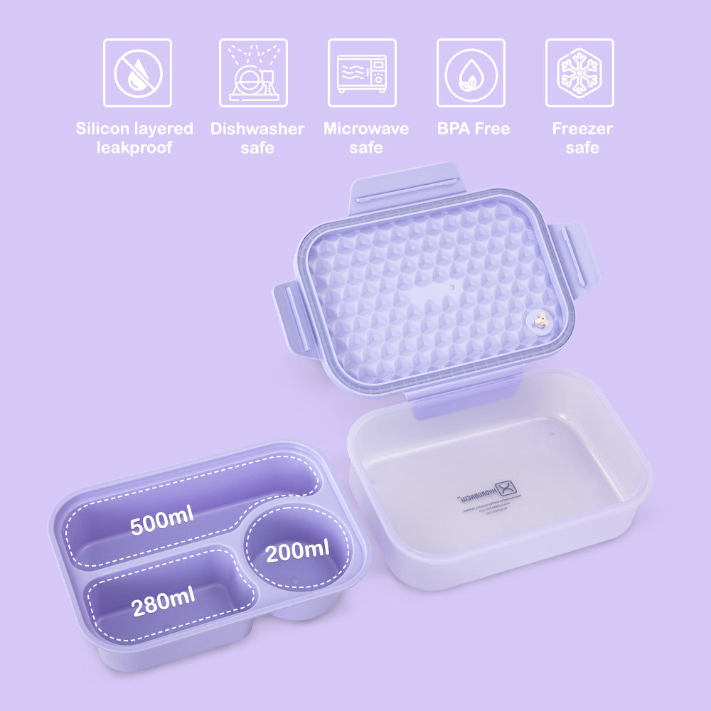 HYDROBREW Smart Serve Bento Lunch Box 980ml - Lavender Diamond