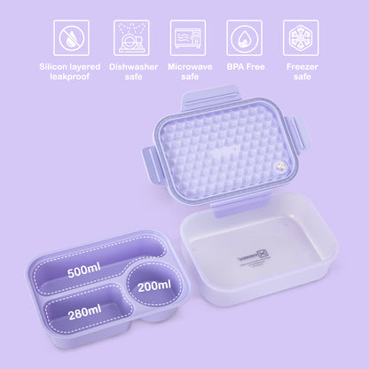 HYDROBREW Smart Serve Bento Lunch Box 980ml - Lavender Diamond