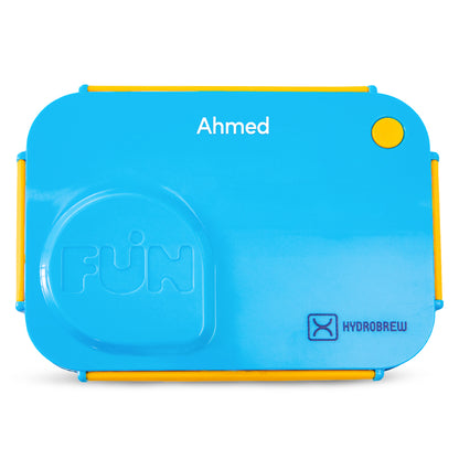 Hydrobrew Personalized Steel Core Lunch Box 750ml + 150ml Food Jar w/ cutlery, Stainless Steel, Leakproof - OCEAN NAVY