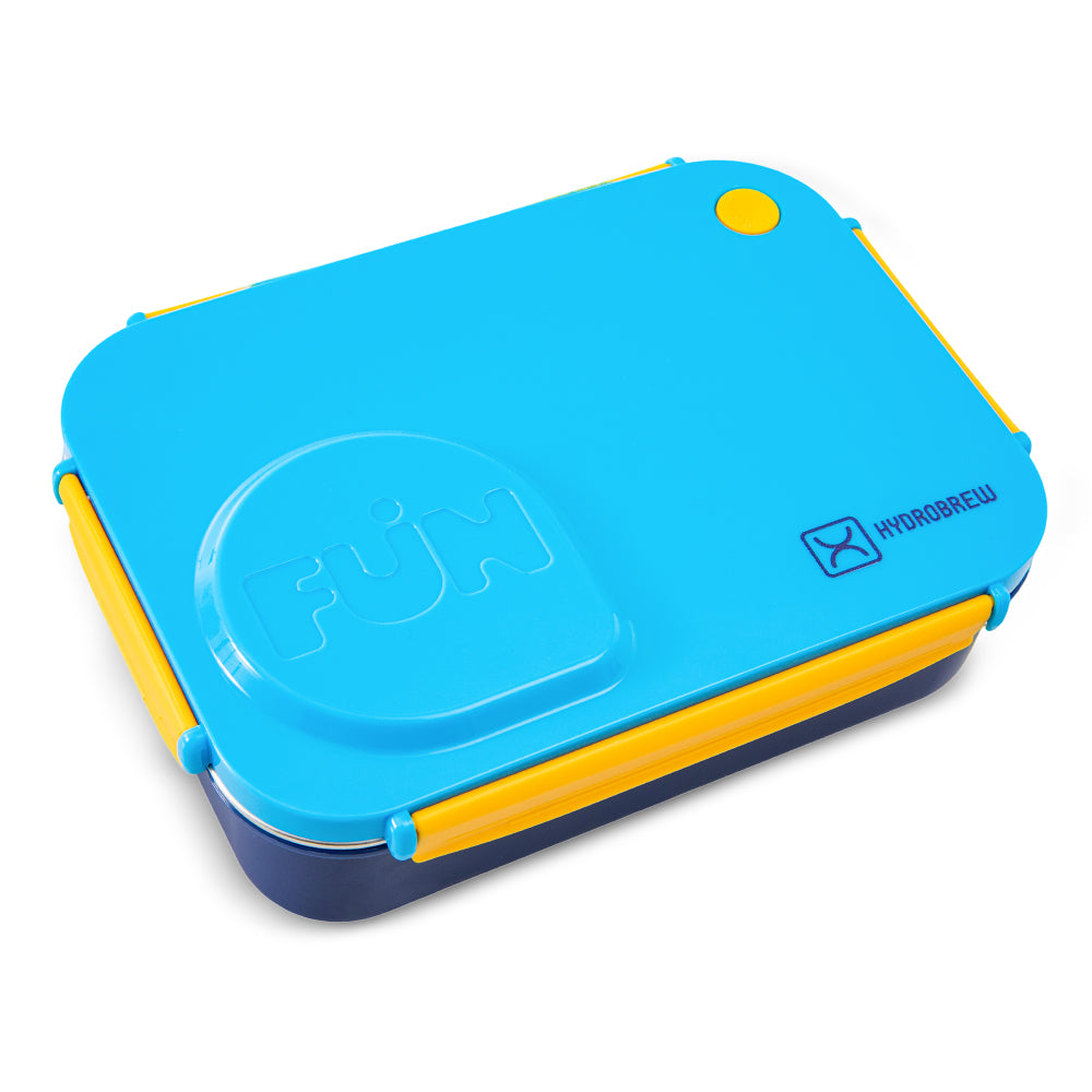 Hydrobrew Personalized Steel Core Lunch Box 750ml + 150ml Food Jar w/ cutlery, Stainless Steel, Leakproof - OCEAN NAVY
