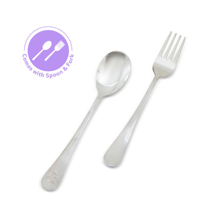 Hydrobrew Personalized Steel Core Lunch Box 750ml + 150ml Food Jar w/ cutlery, Stainless Steel, Leakproof - BERRY CREAM