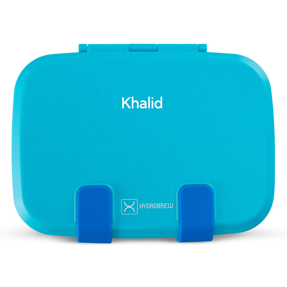 Hydrobrew Personalized Smart Serve Bento Lunch Box 847ml, Aqua Drift