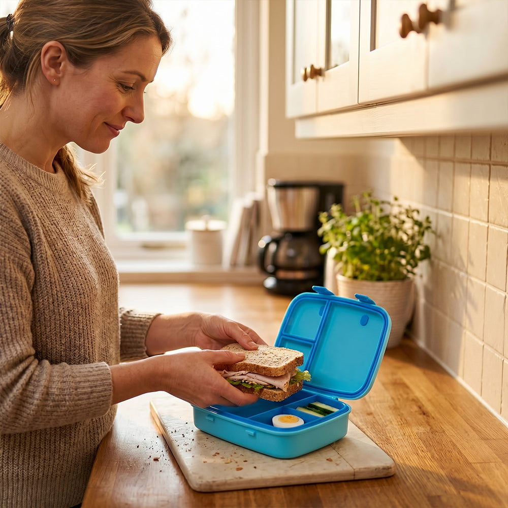 Hydrobrew Personalized Smart Serve Bento Lunch Box 847ml, Aqua Drift