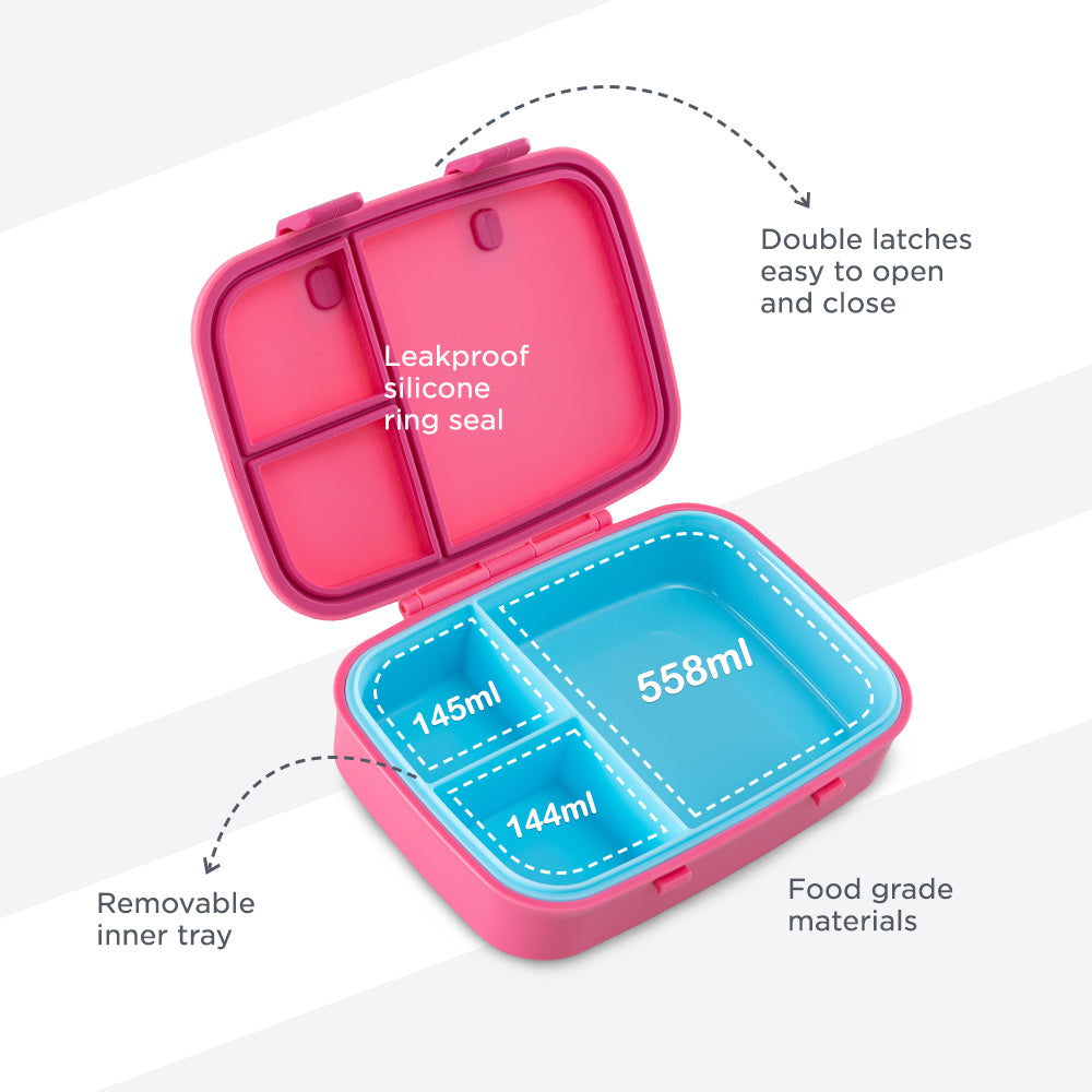 HYDROBREW Smart Serve Bento Lunch Box 847ml, Berry Blush