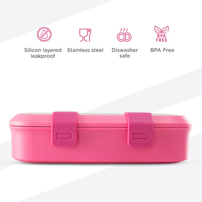 Hydrobrew Personalized Smart Serve Bento Lunch Box 847ml, Berry Blush