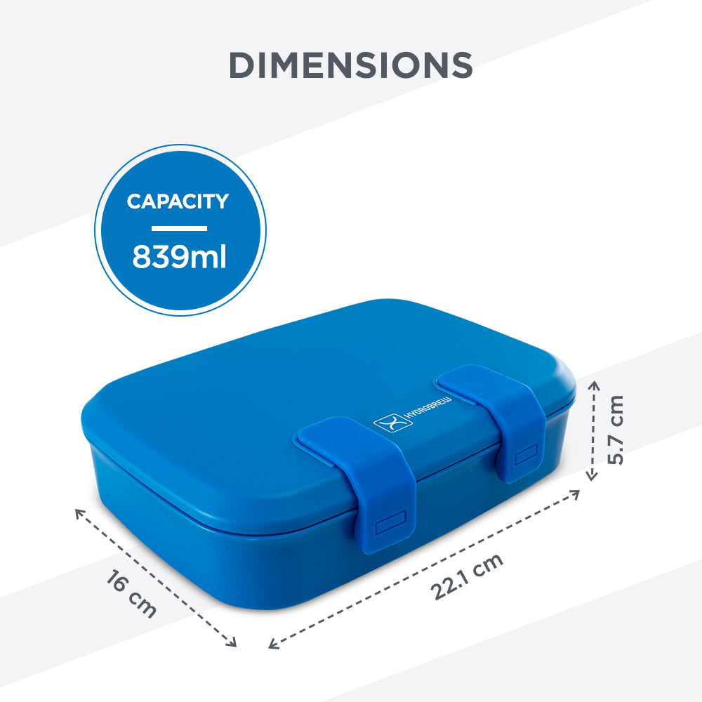 Hydrobrew Steel Core Bento Stainless Steel Lunch Box ‚Äì 839ml, 2 Compartment- Midnight Wave