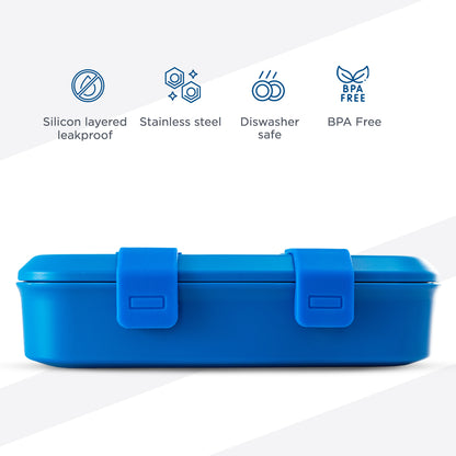 Hydrobrew Personalized Steel Core Bento Stainless Steel Lunch Box – 839ml, 2 Compartment- Midnight Wave