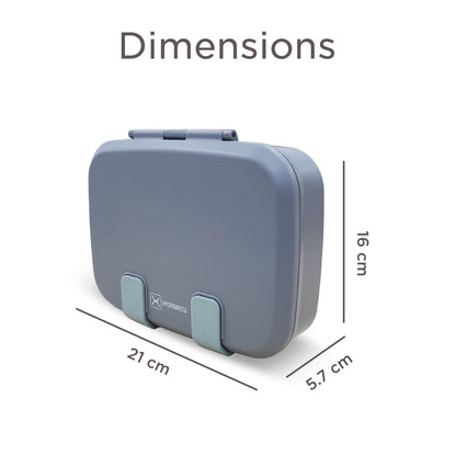 Hydrobrew Steel Core Bento Stainless Steel Lunch Box – 839ml, 2 Compartment-Graphite