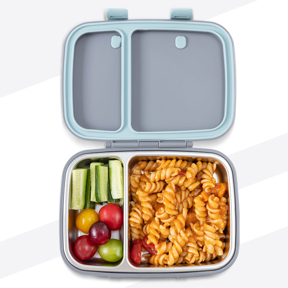 Hydrobrew Personalized Steel Core Bento Stainless Steel Lunch Box – 839ml, 2 Compartment-Graphite