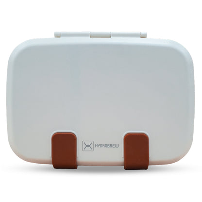 Hydrobrew Steel Core Bento Stainless Steel Lunch Box – 839ml, 2 Compartment-Ivory Terracotta