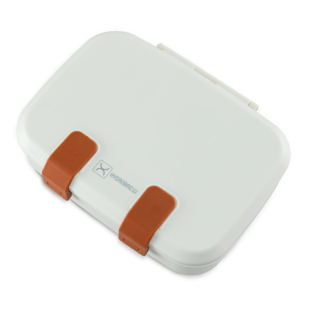 Hydrobrew Steel Core Bento Stainless Steel Lunch Box ‚Äì 839ml, 2 Compartment-Ivory Terracotta