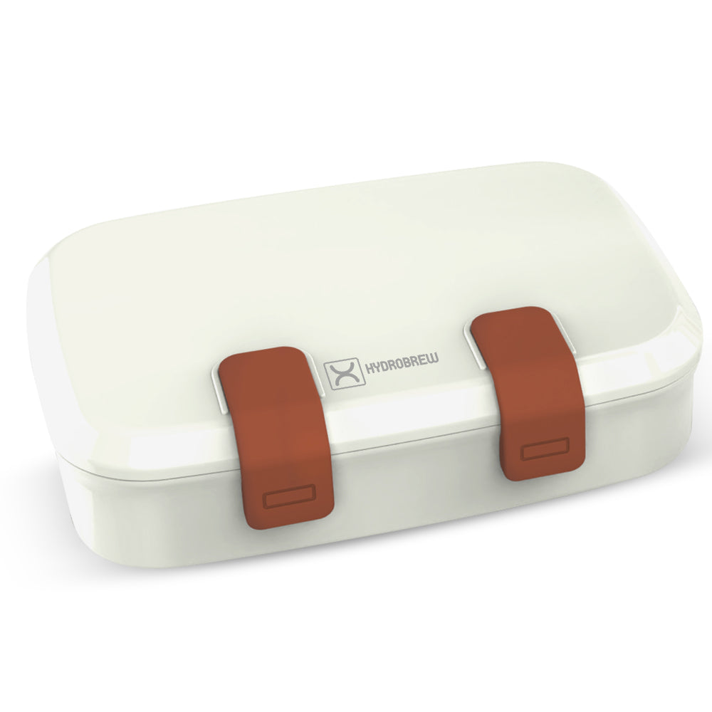 Hydrobrew Steel Core Bento Stainless Steel Lunch Box – 839ml, 2 Compartment-Ivory Terracotta