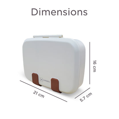 Hydrobrew Steel Core Bento Stainless Steel Lunch Box – 839ml, 2 Compartment-Ivory Terracotta