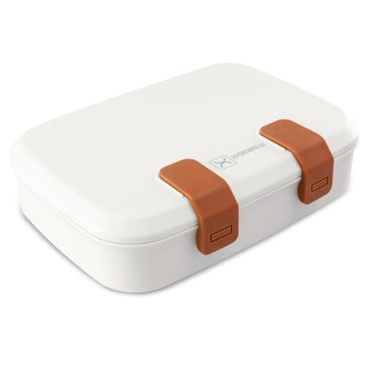 Hydrobrew Personalized Steel Core Bento Stainless Steel Lunch Box – 839ml, 2 Compartment-Ivory Terracotta
