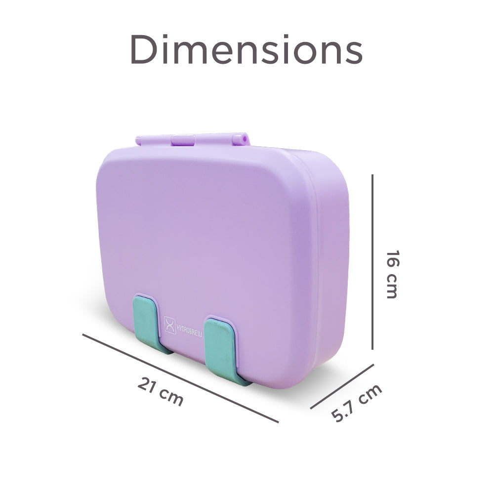 Hydrobrew Steel Core Bento Stainless Steel Lunch Box – 839ml, 2 Compartment-Orchid Mist