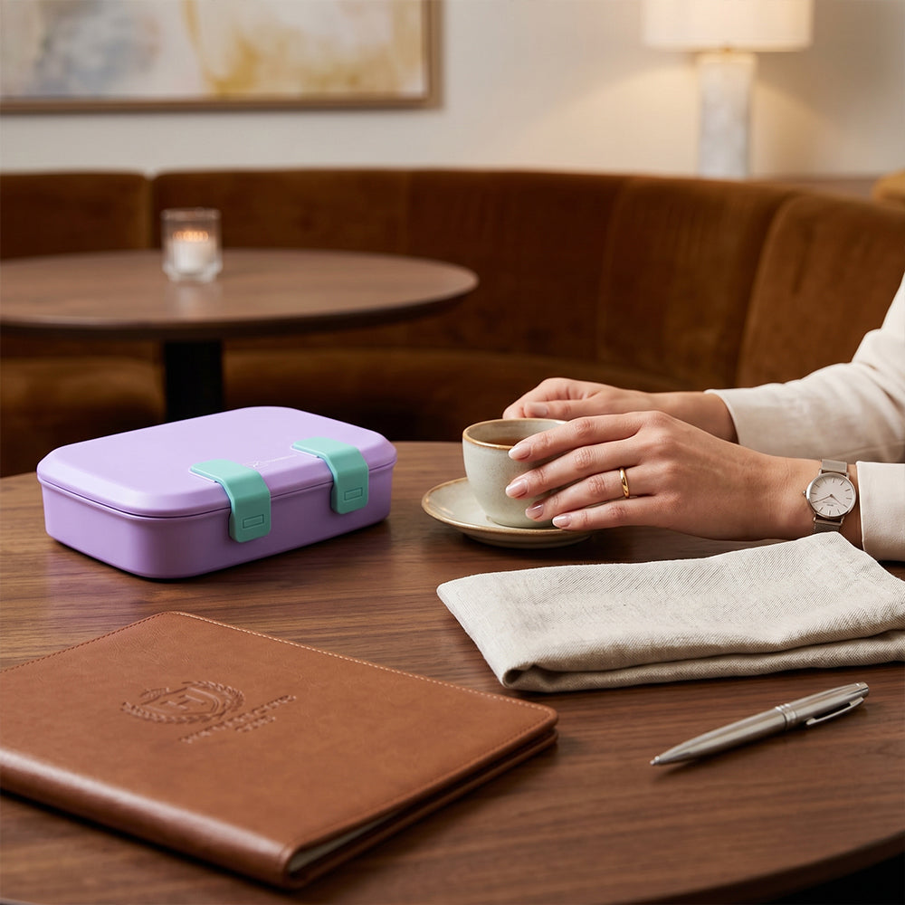 Hydrobrew Steel Core Bento Stainless Steel Lunch Box ‚Äì 839ml, 2 Compartment-Orchid Mist