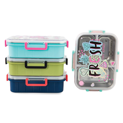 HydroBrew Steel Core Bento Lunch Box 3 Compartment 750ml – Fresh Pink