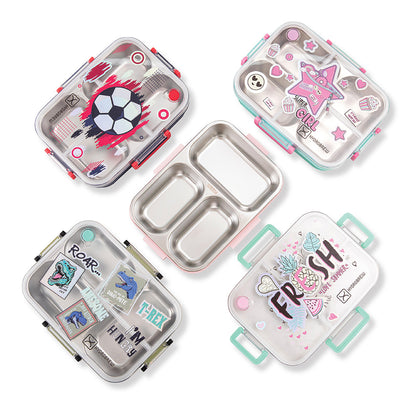 HydroBrew Steel Core Bento Lunch Box 3 Compartment 750ml – Fresh Pink