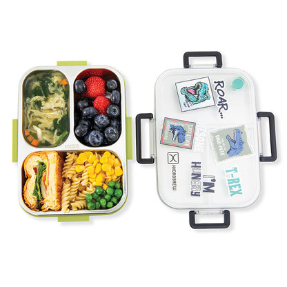 HydroBrew Steel Core Bento Lunch Box 3 Compartment 750ml – Olive Roar