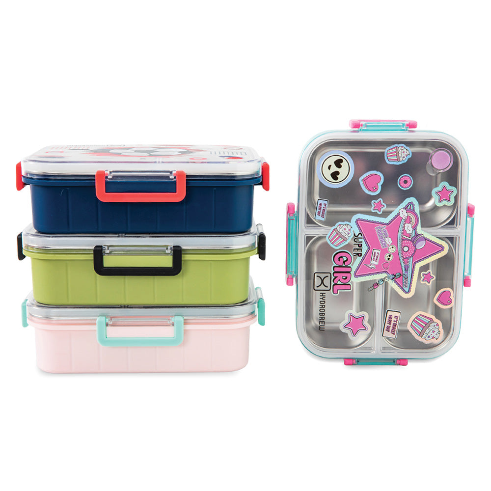 HydroBrew Steel Core Bento Lunch Box 3 Compartment 750ml – Olive Roar