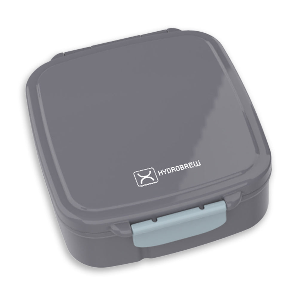 Hydrobrew Mega Flex Bento Lunch Box 1864ml,  Leakproof Lunch Container with Integrated 250ml Insulated Food Jar- Graphite