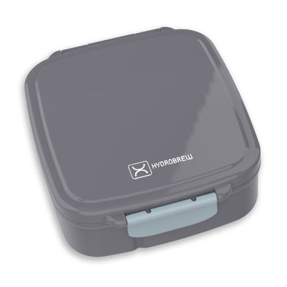 Hydrobrew Mega Flex Bento Lunch Box 1864ml,  Leakproof Lunch Container with Integrated 250ml Insulated Food Jar- Graphite