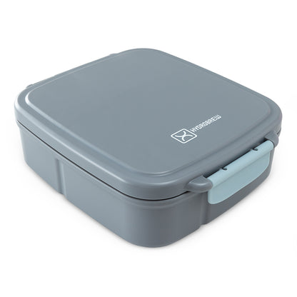 Hydrobrew Mega Flex Bento Lunch Box 1864ml,  Leakproof Lunch Container with Integrated 250ml Insulated Food Jar- Graphite