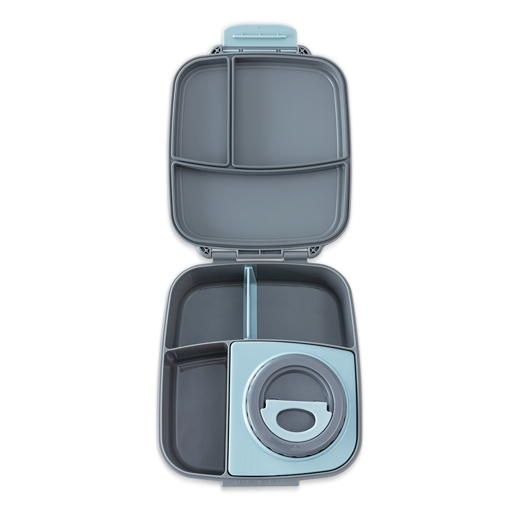 Hydrobrew Mega Flex Bento Lunch Box 1864ml,  Leakproof Lunch Container with Integrated 250ml Insulated Food Jar- Graphite