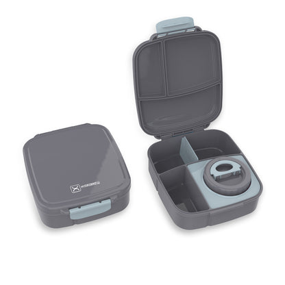 Hydrobrew Mega Flex Bento Lunch Box 1864ml,  Leakproof Lunch Container with Integrated 250ml Insulated Food Jar- Graphite