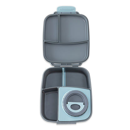 Hydrobrew Personalized Mega Flex Bento Lunch Box 1864ml,  Leakproof Lunch Container with Integrated 250ml Insulated Food Jar- Graphite