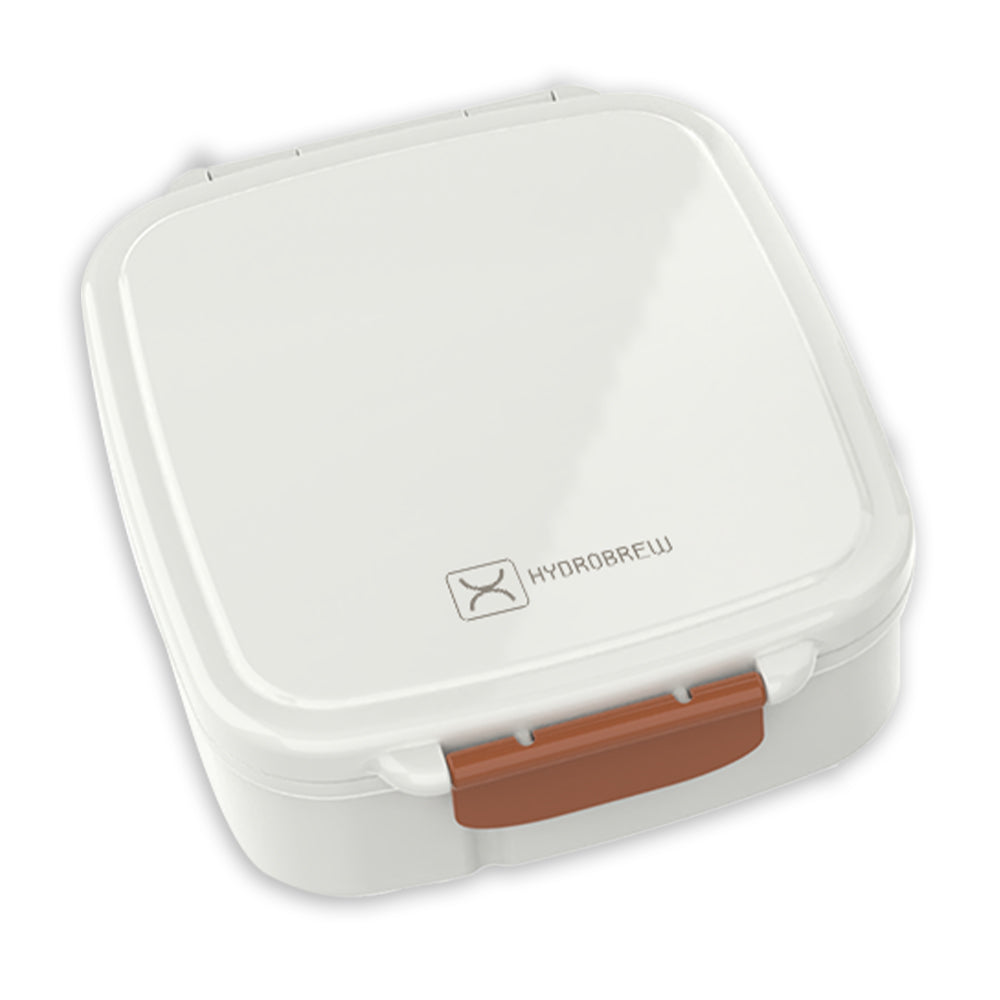 Hydrobrew Mega Flex Bento Lunch Box 1864ml,  Leakproof Lunch Container with Integrated 250ml Insulated Food Jar- Ivory Terracotta