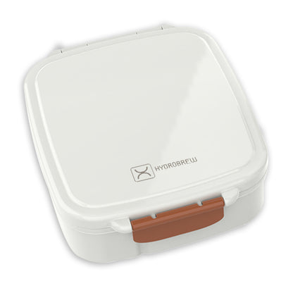 Hydrobrew Mega Flex Bento Lunch Box 1864ml,  Leakproof Lunch Container with Integrated 250ml Insulated Food Jar- Ivory Terracotta