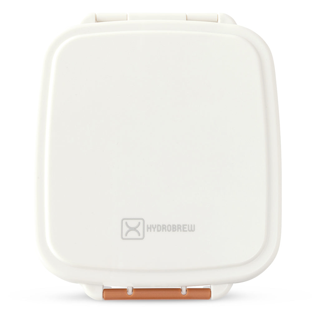 Hydrobrew Mega Flex Bento Lunch Box 1864ml,  Leakproof Lunch Container with Integrated 250ml Insulated Food Jar- Ivory Terracotta