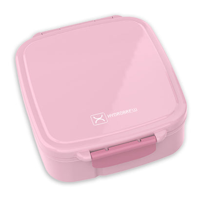 Hydrobrew Mega Flex Bento Lunch Box 1864ml,  Leakproof Lunch Container with Integrated 250ml Insulated Food Jar- Rose Silk