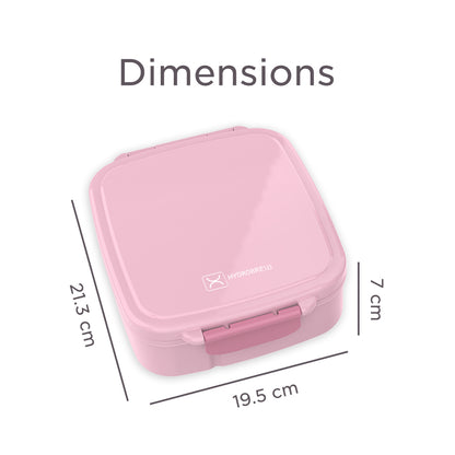 Hydrobrew Mega Flex Bento Lunch Box 1864ml,  Leakproof Lunch Container with Integrated 250ml Insulated Food Jar- Rose Silk