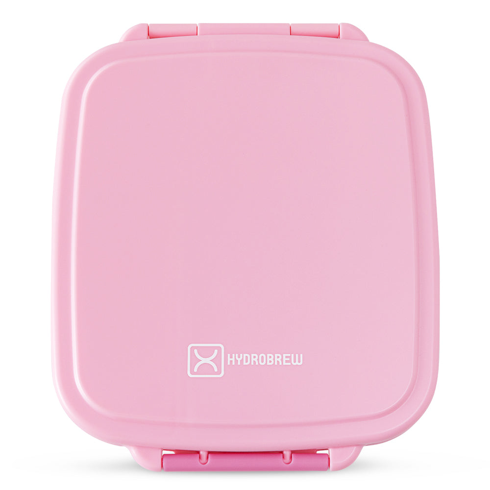 Hydrobrew Mega Flex Bento Lunch Box 1864ml,  Leakproof Lunch Container with Integrated 250ml Insulated Food Jar- Rose Silk