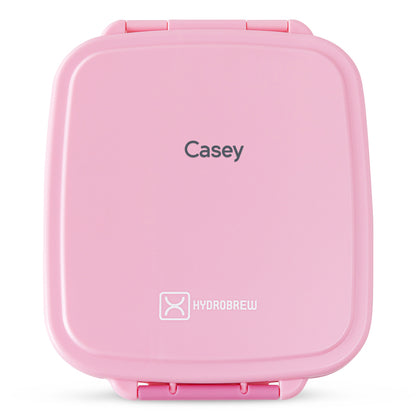 Hydrobrew Personalized Mega Flex Bento Lunch Box 1864ml,  Leakproof Lunch Container with Integrated 250ml Insulated Food Jar- Rose Silk