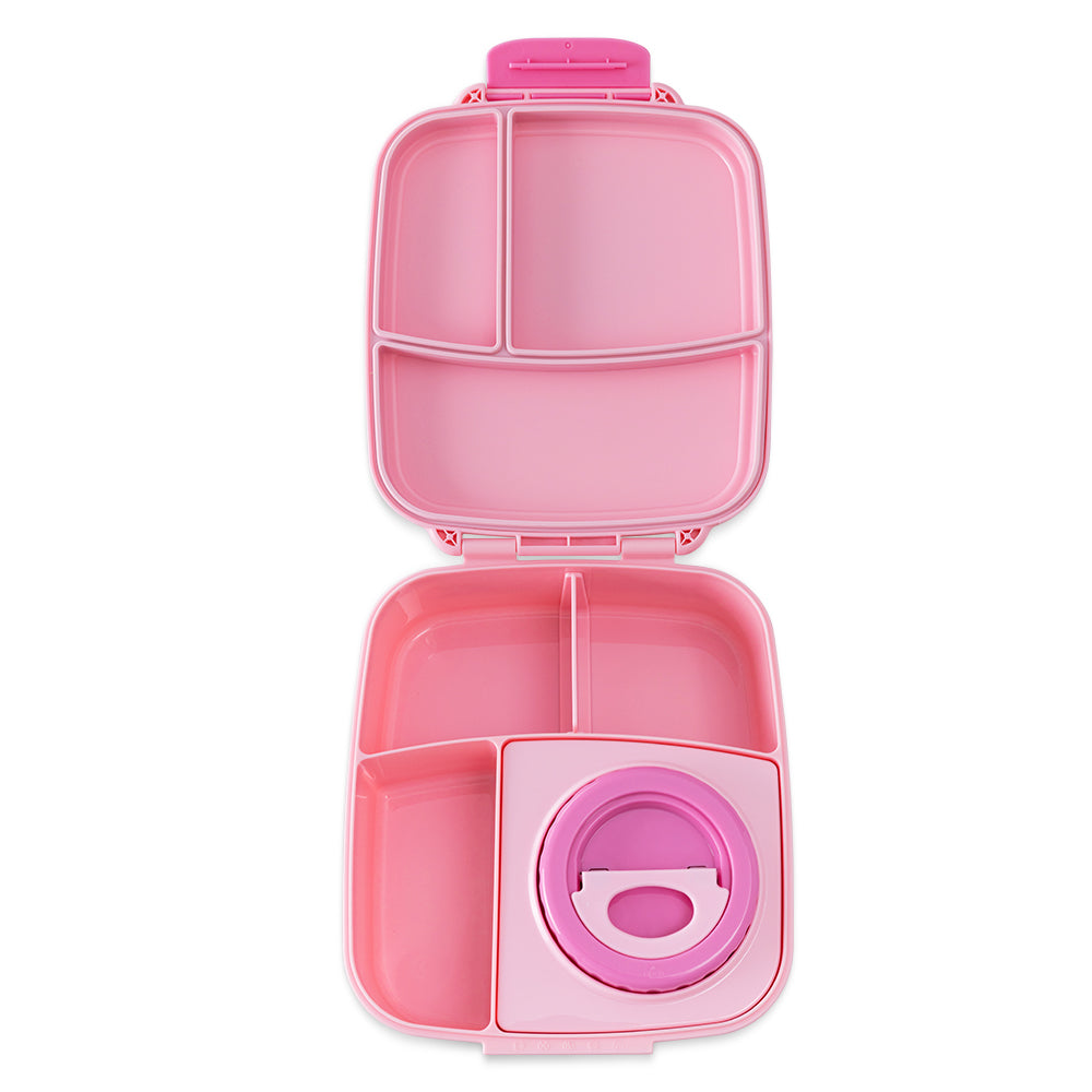 Hydrobrew Personalized Mega Flex Bento Lunch Box 1864ml,  Leakproof Lunch Container with Integrated 250ml Insulated Food Jar- Rose Silk
