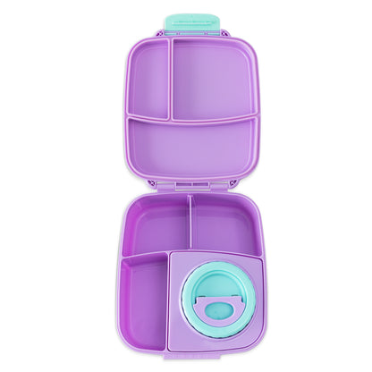 Hydrobrew Mega Flex Bento Lunch Box 1864ml,  Leakproof Lunch Container with Integrated 250ml Insulated Food Jar- Orchid Mist