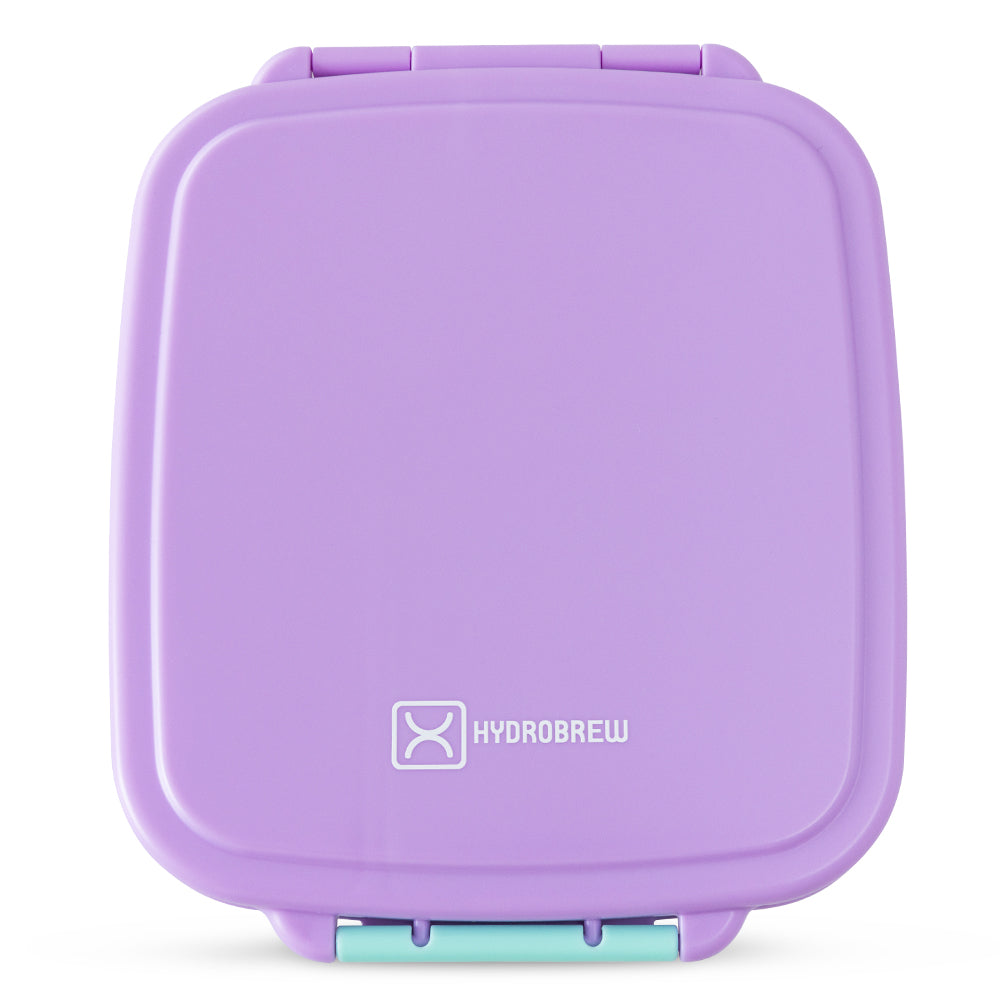 Hydrobrew Mega Flex Bento Lunch Box 1864ml,  Leakproof Lunch Container with Integrated 250ml Insulated Food Jar- Orchid Mist