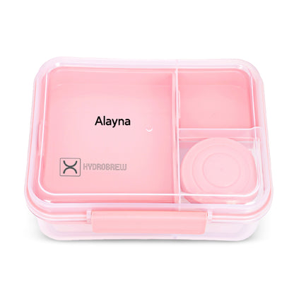 Hydrobrew Personalized 3/4/5 Convertible 1650ml Bento Lunch Box - Blush Pink