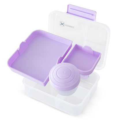 Hydrobrew Personalized 3/4/5 Convertible 1650ml Bento Lunch Box - Lilac