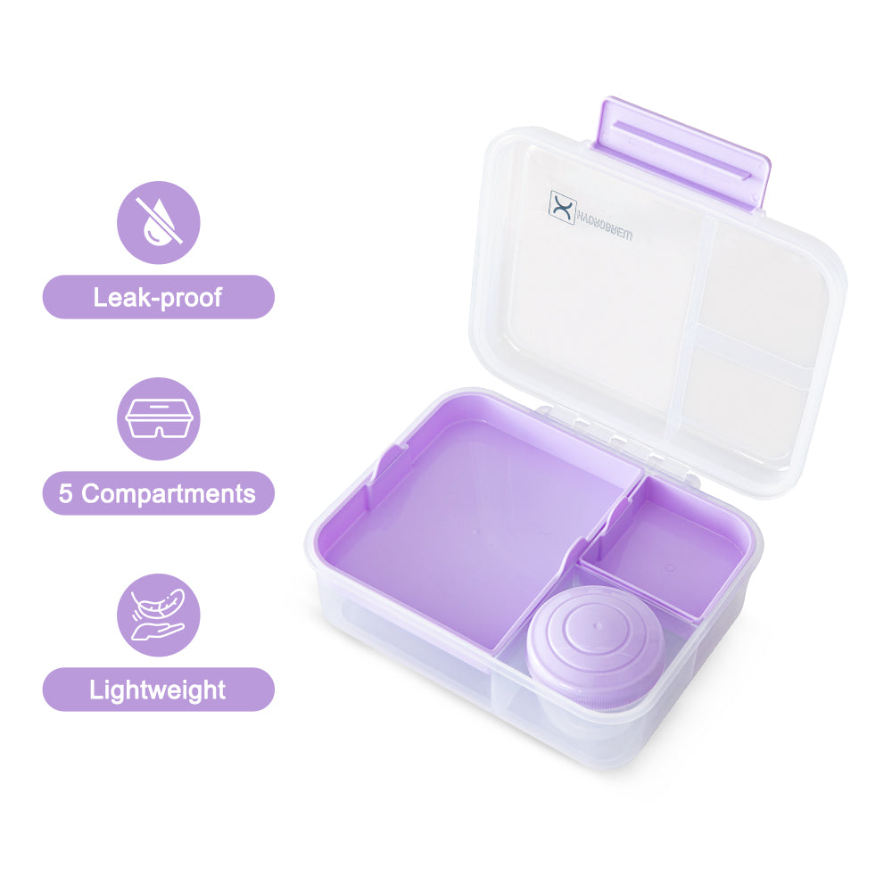 Hydrobrew Personalized 3/4/5 Convertible 1650ml Bento Lunch Box - Lilac