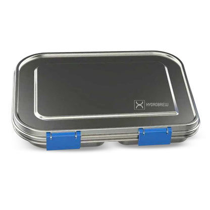 Hydrobrew 3 Compartment Bento Steel Lunch Box - Blue