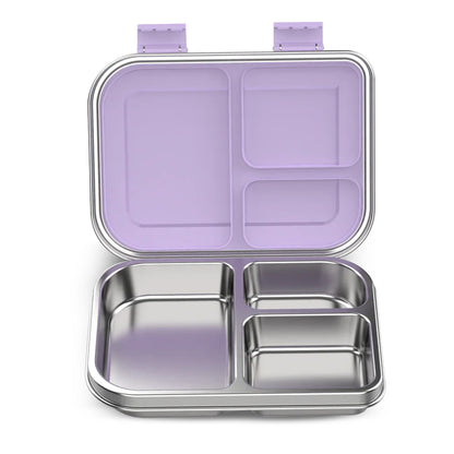 Hydrobrew 3 Compartment Bento Steel Lunch Box - Purple